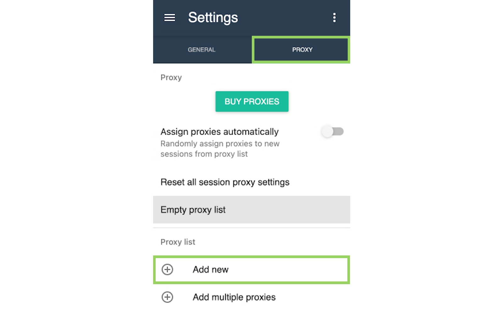 Add new proxy